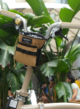 日本SLOWER车首包单车车头包自行车骑行把框挂包小布束口袋水壶杯