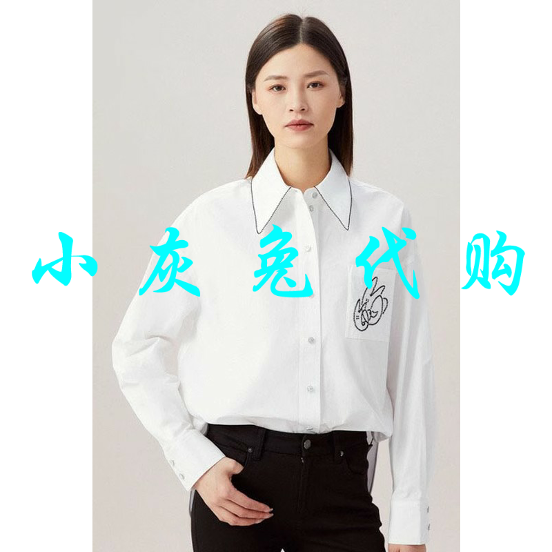 小灰兔代购兔子刺绣长袖衬衫1300675-1111561-