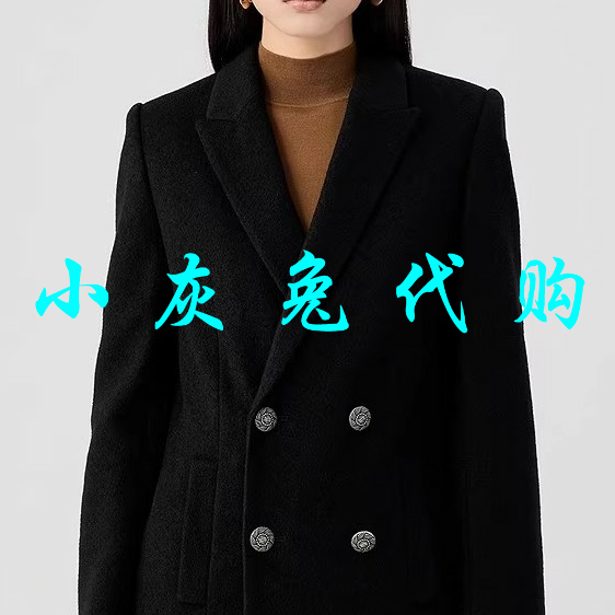 小灰兔代购2025秋新款廓形男友风压缩羊毛百搭西装外套女140002