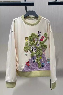 小灰兔代购宽松刺绣圆领卫衣秋5300996-42060CN-