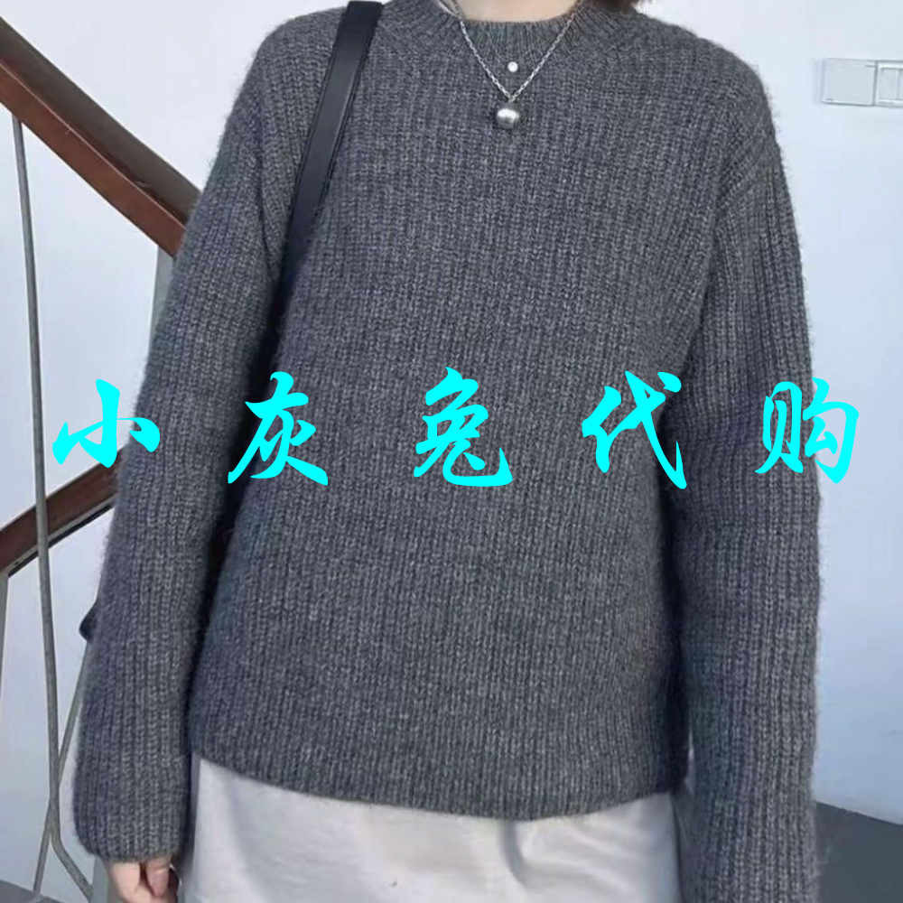 小灰兔正品2025秋新款百搭圆领宽松针织衫毛衣女538084-7T49021