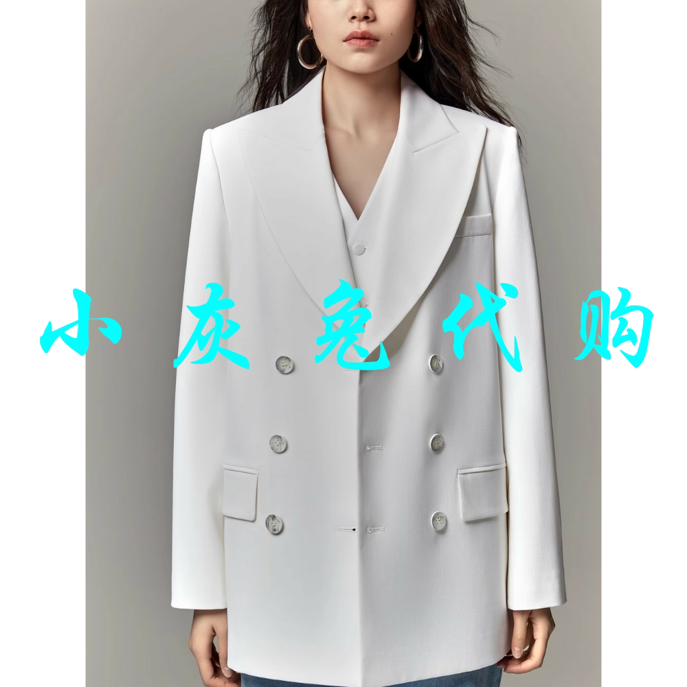 小灰兔代购双排扣纯色西装外套5400868-253871-