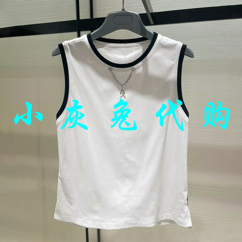 小灰兔正品代购2023春夏款链条无袖白色背心5300813-4203561-