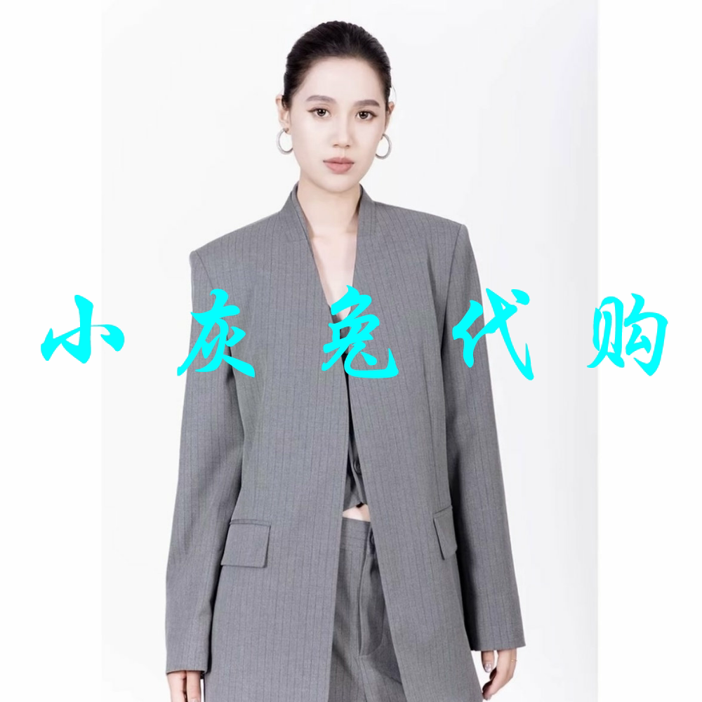 小灰兔代购2026秋新款条纹时尚百搭宽松气质西装540064-4P14031