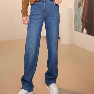 小灰兔正品2025冬新款百搭直筒加绒牛仔裤1100270-4244852-001