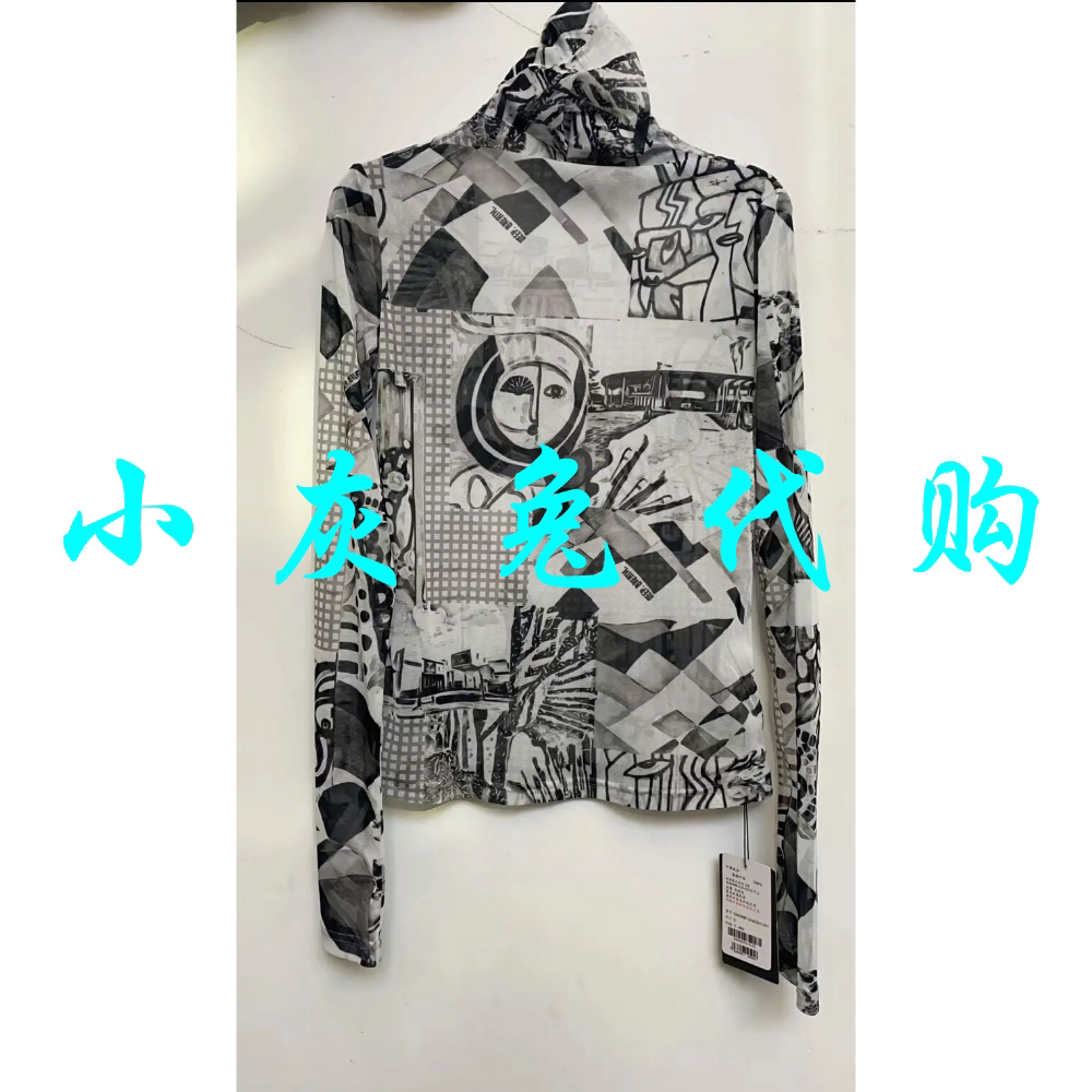 小灰兔代购2025秋新款高领网纱泫雅衫打底T5300587-2A20321-001