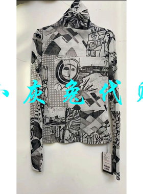 小灰兔代购2025秋新款高领网纱泫雅衫打底T5300587-2A20321-001