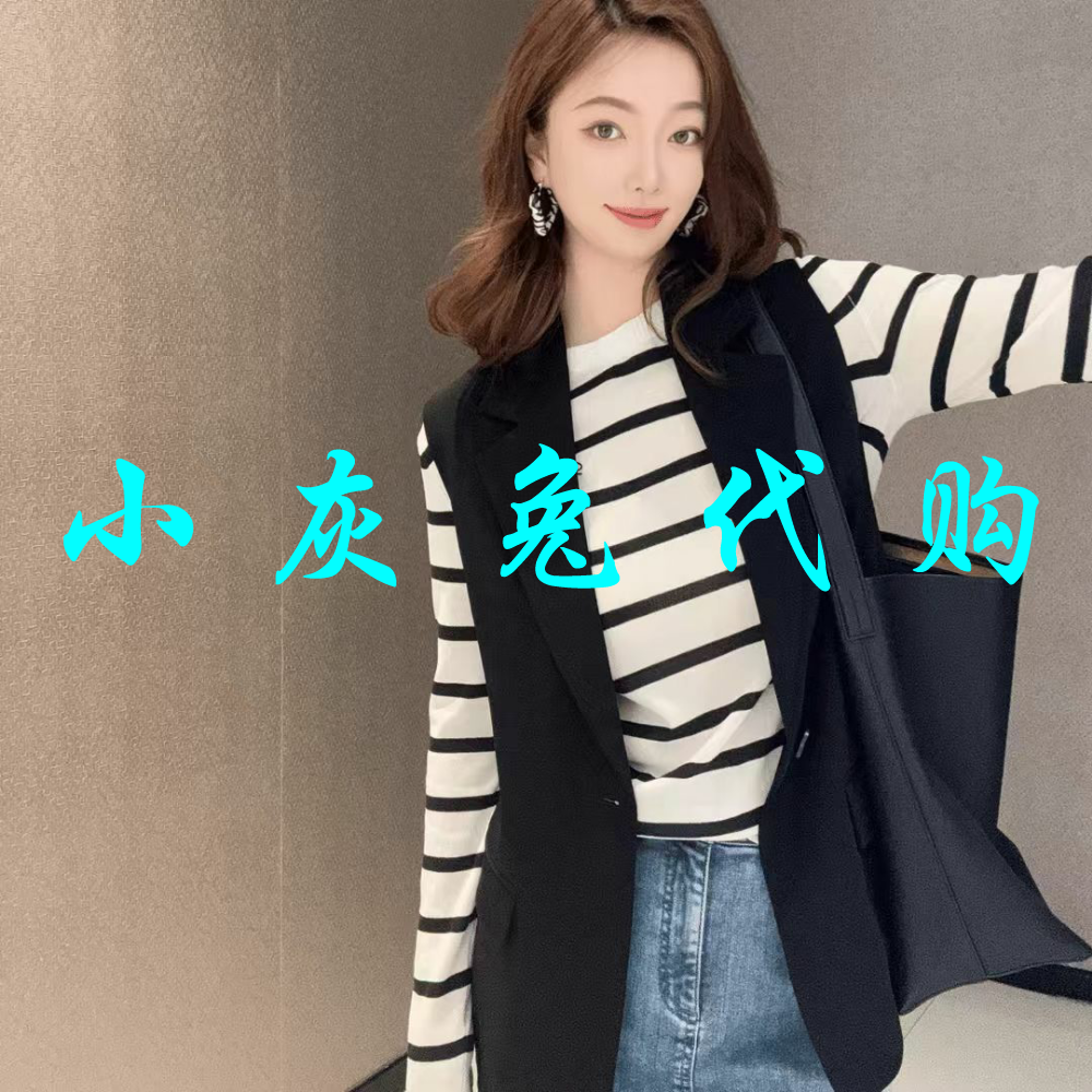 小灰兔2025春西装领无袖马甲外套140055-4238211