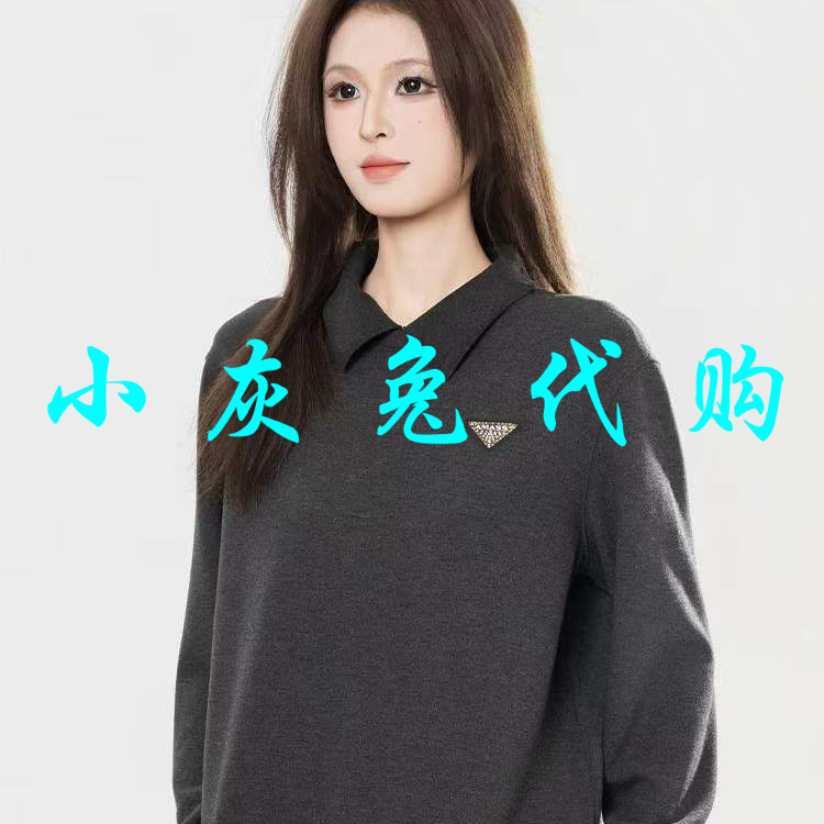小灰兔正品2025秋冬松弛感磨毛钻石绒发热翻领卫衣530113-4331621