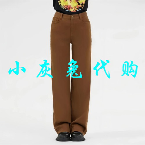 小灰兔代购2025秋新款高腰直筒加绒牛仔裤1100270-4231343-001