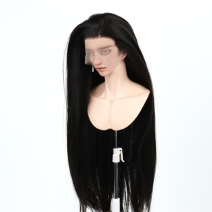 李氏越洋BJD假发前蕾丝手勾毛坯平三尖自然过渡发际线款长发