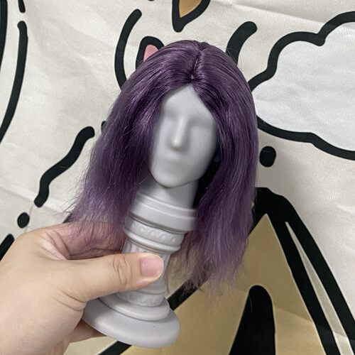 李氏越洋bjd假发酸毛祁煜紫马海毛挑染微侧分立体男发毛坯