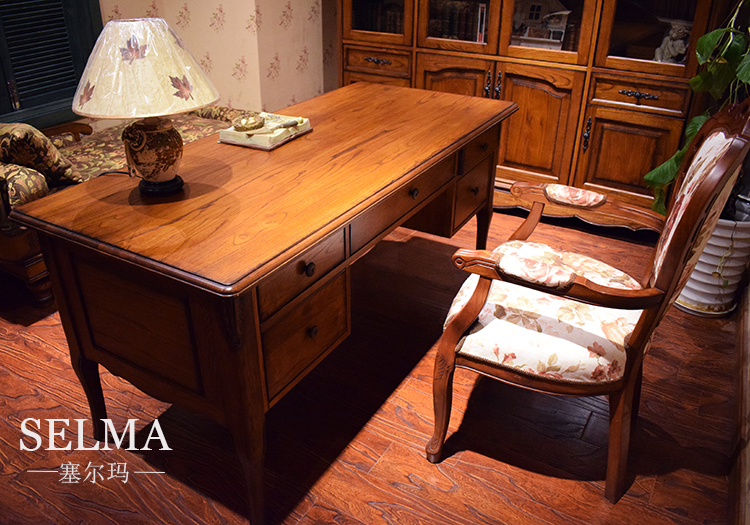 实木美式书柜写字台直销特价包邮