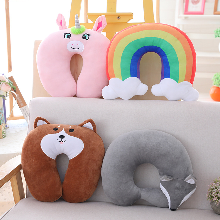 包邮创意PP棉卡通U枕 可爱表情护脖子枕头 午休u型枕旅行护颈枕