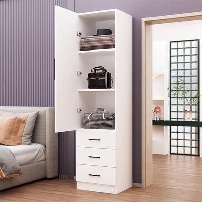实木单门衣柜儿童家用卧室衣橱