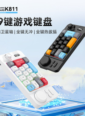 19键宏定义摇杆双滚轮RGB热插拔宏定义有线机械游戏键盘电脑配件