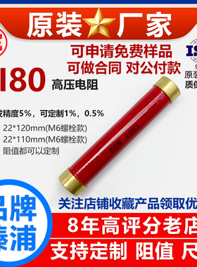 RI80玻璃釉大红袍铜脚高频无感高压电阻50W500M800M900M1G2GJ