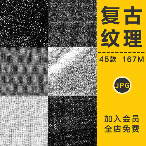 复古半调做旧纹理质感点状背景肌理磨损斑驳颗粒叠加图合成PS素材