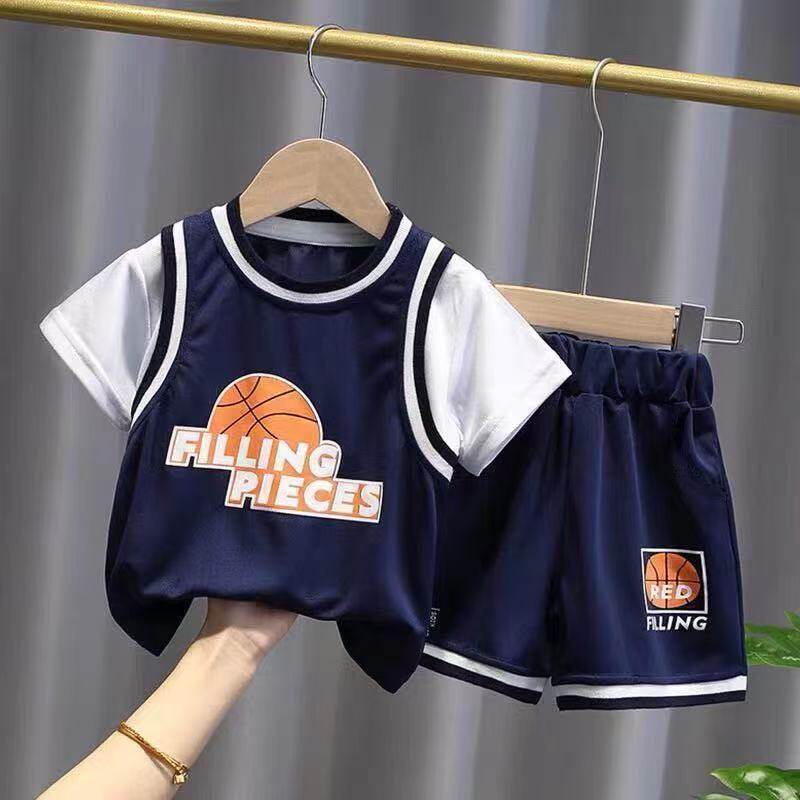 男女童夏季短袖短裤篮球套装