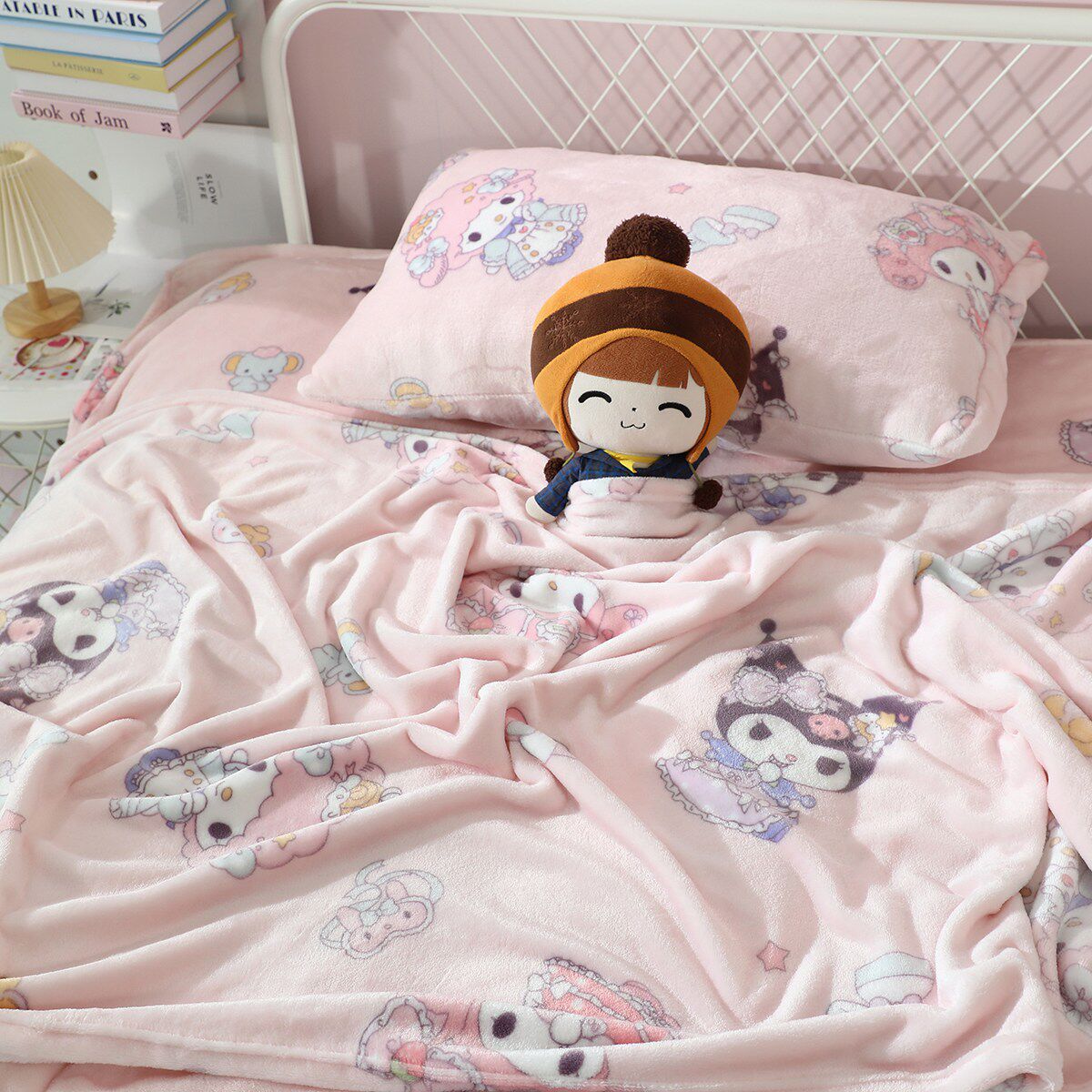 可爱美乐蒂毯子冬季加厚办公室空调毯学生午睡盖毯夏凉被儿童毛毯