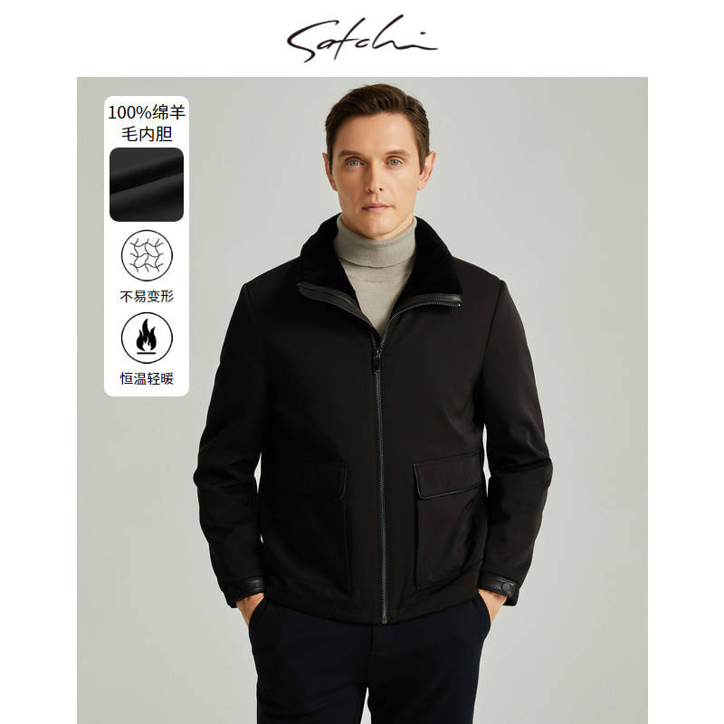 [纯羊毛内胆]沙驰男装男士皮草派克服冬季新款高端商务保暖外套男,男装,皮草,淘宝优惠券,粉丝福利购,淘宝优惠卷