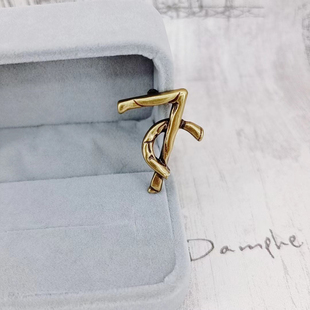 XYDZ 古金做旧杨树林胸针百搭别针个性裂痕深纹百搭合金材质配饰