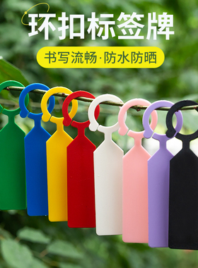园艺环扣标签加厚塑料防水苗木花卉葡萄西瓜记号挂牌果树植物标记