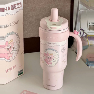 uooha巨无霸保温杯女高颜值大容量吸管水杯夏季保冷冰霸杯子车载