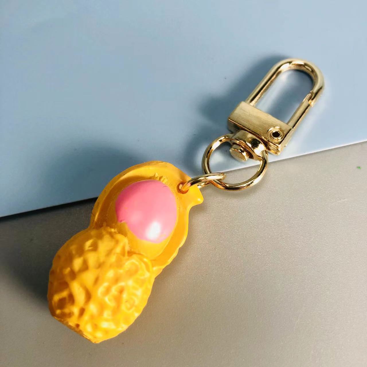 韩版创意仿花生红枣山竹柠檬杨桃玉米土豆水果钥匙扣挂件