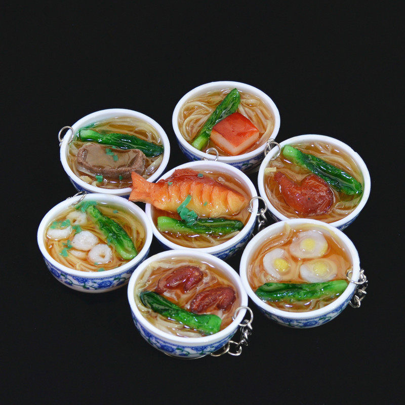 4cm小碗仿真食品钥匙扣节日促销美食节礼品舌尖上的美食饰品挂件