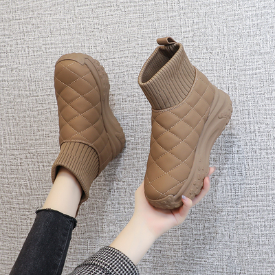内增高雪地靴女厚底加绒面包棉鞋