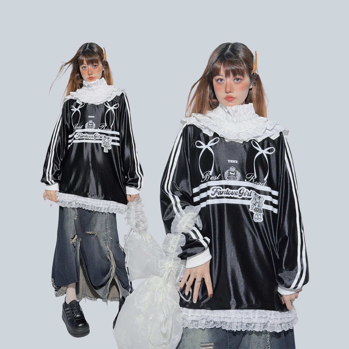 印花blokette球衣运动风蛋糕领