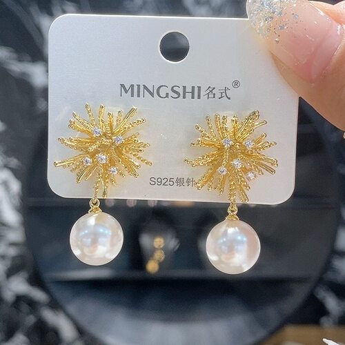 新款高级感烟花珠珠耳环925银针