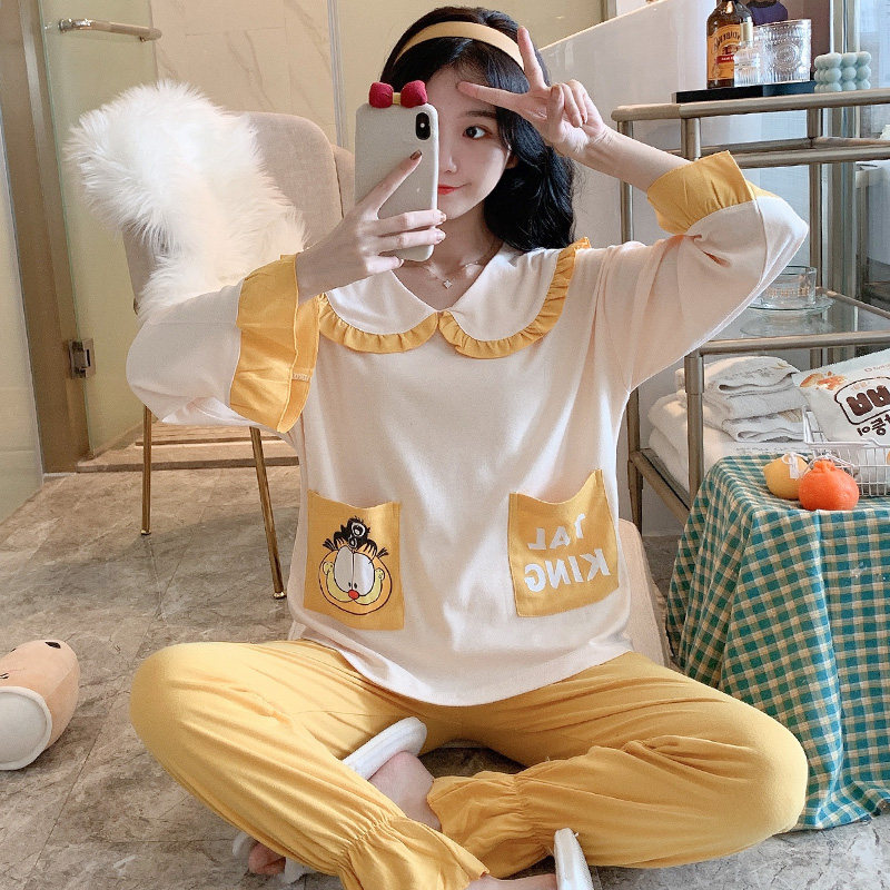 New spring long sleeve combed cotton housewear set