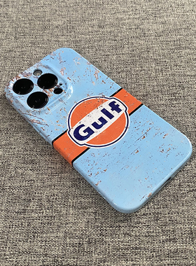 Gulf海湾石油适用苹果14ProMax华为Mate50全包硬壳Iqoo11小米13红米K60三星S23Plus耐摔OPPO Reno9定制手机壳