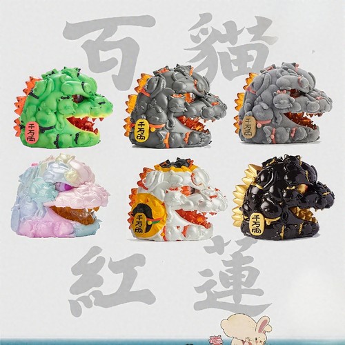 百猫红莲开业摆件招财头雕礼物