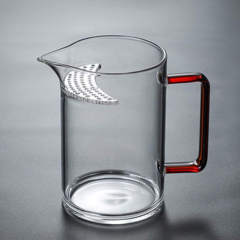 高硼硅玻璃月牙公道杯带茶漏耐高温分茶器家用大容量加厚泡茶杯