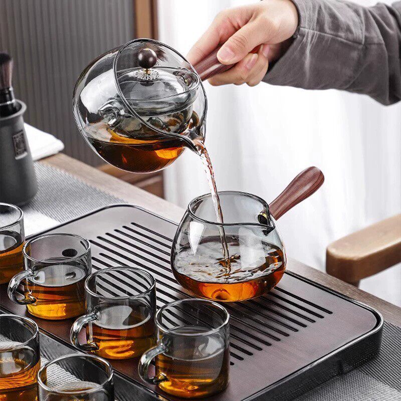 高硼硅玻璃逍遥壶茶具套装功夫茶杯耐热泡茶壶喝茶办公室