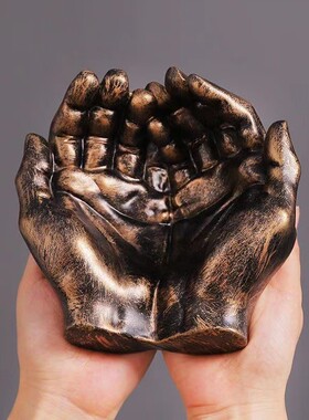 创意树脂工艺品摆件神之手轻奢潮流客厅高级感烟缸办公时尚家用批