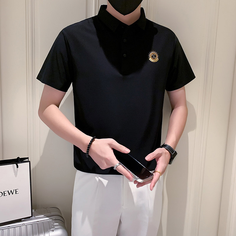 主推-冰丝无痕POLO衫男士短袖T恤新款男装潮流PL88-P55控78,男装Polo衫,星座301B-1