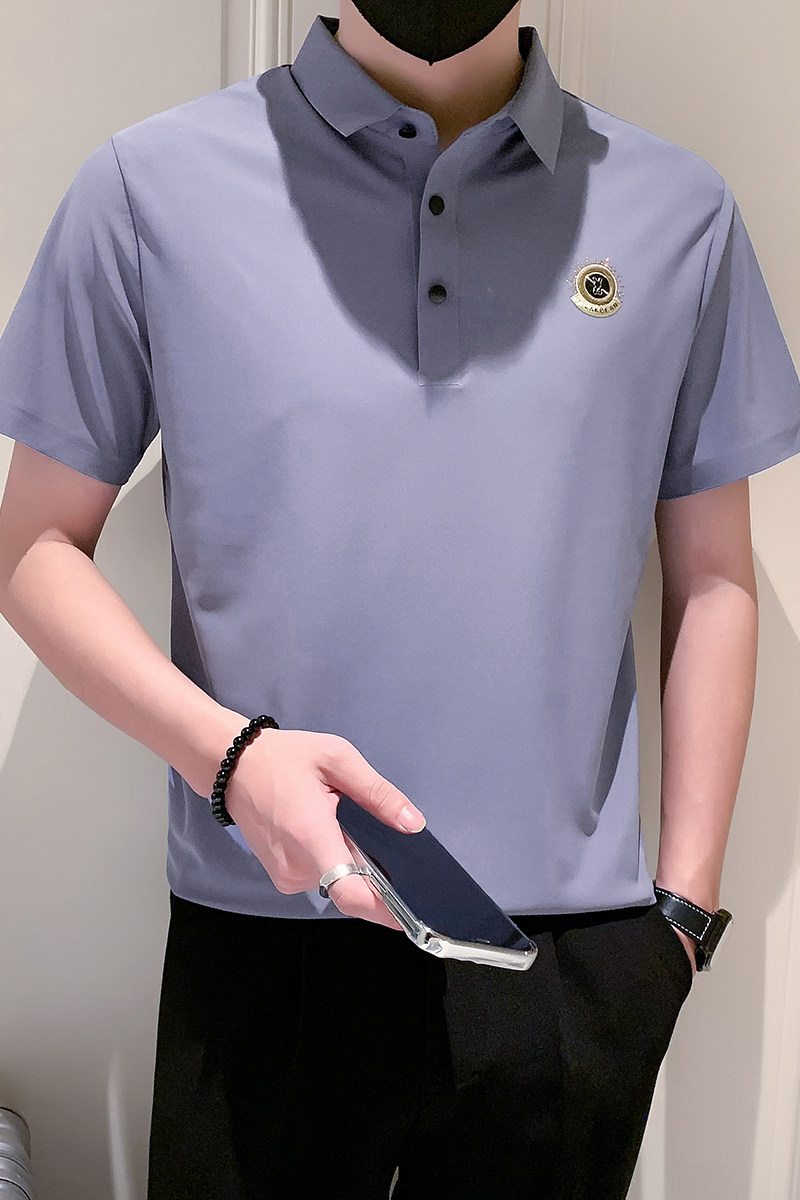 主推-冰丝无痕POLO衫男士短袖T恤新款男装潮流PL88-P55控78,男装Polo衫,星座301B-1