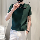 高级感冰丝T恤男ins夏季2023新款男装上衣服75005-P58控78，男装T恤，星座301B-1