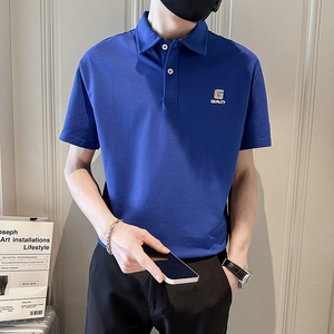 夏季POLO衫男士ins潮牌刺绣短袖T恤23新款男装潮流90502-P58控78图片
