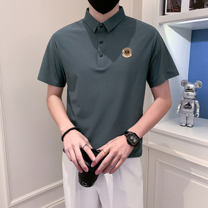 主推-冰丝无痕POLO衫男士短袖T恤新款男装潮流PL88-P55控78图片