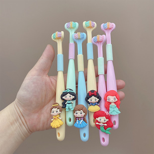 美人鱼儿童牙刷三面3d立软毛2一12岁小孩宝宝清洁内侧牙齿牙刷