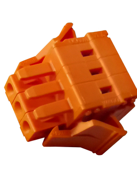 德国现货孔型3极连接器734-203/037-000阻燃3p橙色3.81mm接线端子
