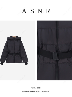 BRAID｜衣长64 90鹅绒女款冬季连帽收腰款鹅绒服外套W12