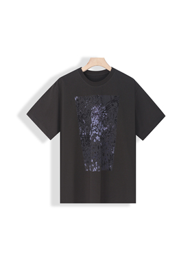 BRAID｜衣长64  T恤植绒草地图案短袖     2501