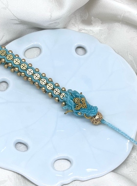 成品龙头有钱花编绳手机链钥匙扣挂件纯手工编绳礼物