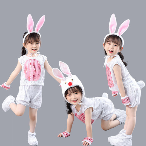 儿童小兔子演出服白兔舞蹈表演服